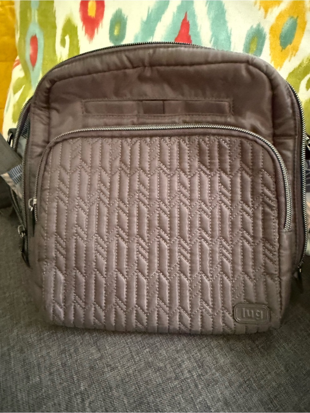 Lug Ranger Quilted Crossbody Bag in Brown taupe color NWT